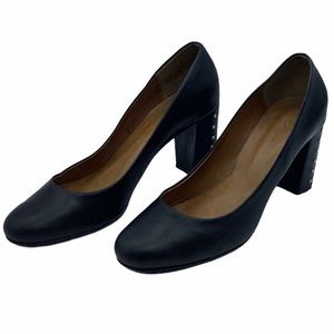 Andarella Women Size 9 Black Leather Studded 3" Heel Pumps Made in Brazil